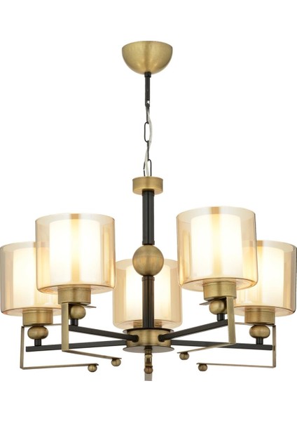 AV-65227-5E Eskitme Kaplama Modern Avize E27 Metal Cam 58cm