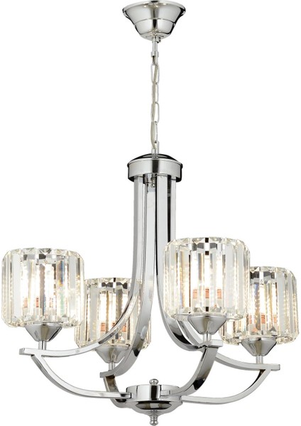 AV-65226-4K Krom Kaplama Modern Avize E27 Metal Kristal 55cm