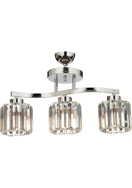 AV-65231-3K Krom Kaplama Modern Avize E27 Metal Kristal 55x17cm