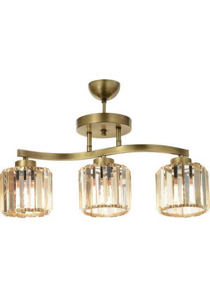 AV-65231-3E Eskitme Kaplama Modern Avize E27 Metal Kristal 55x17cm