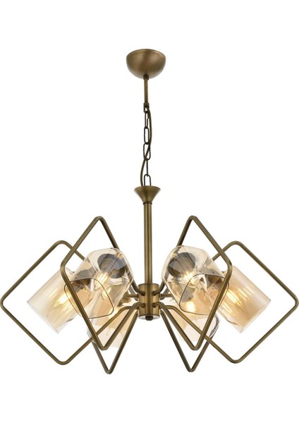 AV-60103-6E Eskitme Kaplama Modern Avize E14 Metal Cam 55cm