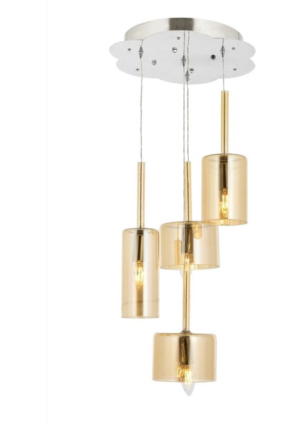 AV-60043-4KT Krom Kaplama Modern Avize E14 Metal Cam 35cm