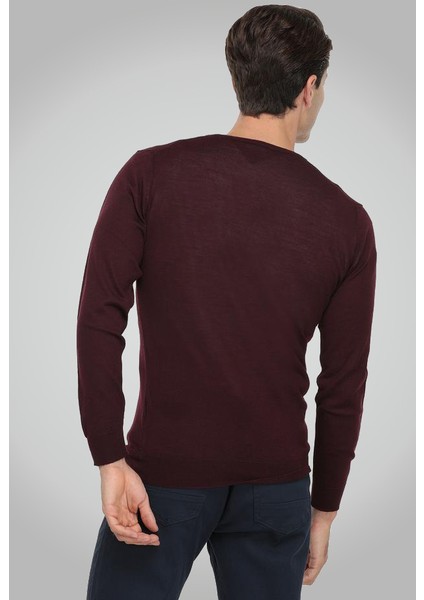 Regular Fit Bordo Düz Örgü 5HF060632004D