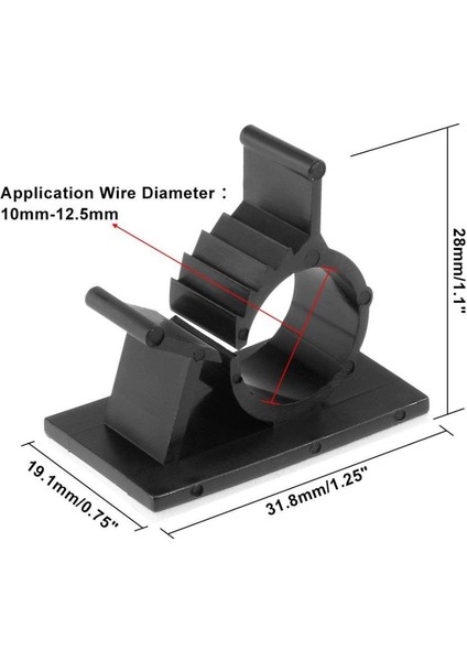 Asian Tech Store Yapışkanlı Kablo Tutucu Klips 10 Adet