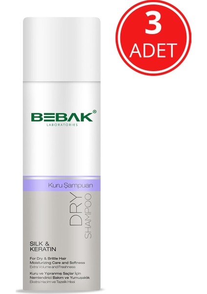 Kuru Şampuan Sılk And Keratın 200 ml - 3 Adet