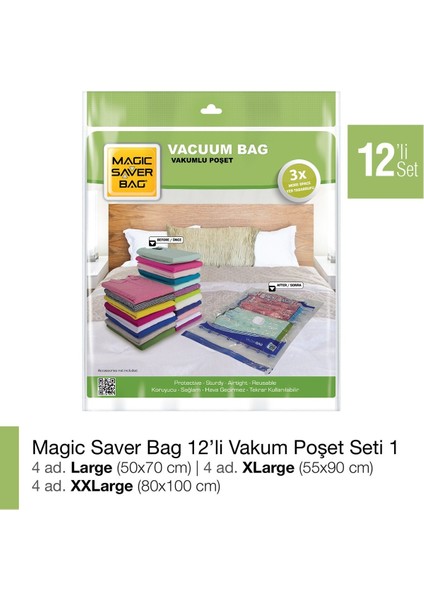 12’li Vakumlu Poşet Set