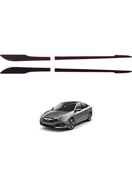 Honda Civic Yan Kapı Alt Çıtası Akrilik (ABS) 4 Parça Parlak Siyah 2016 ve Sonrası fiyatları