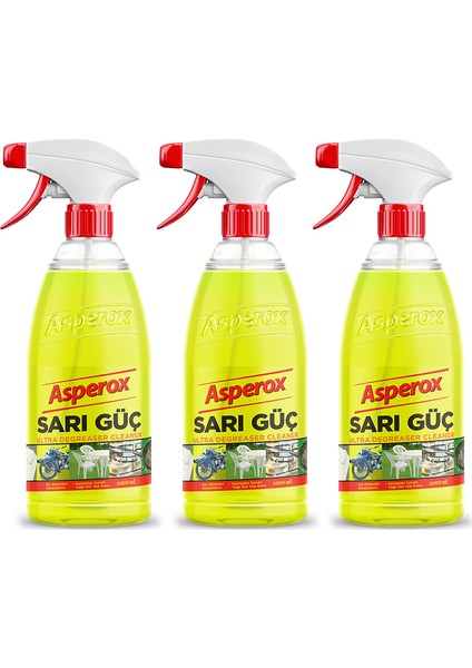 Sarı Güç Çok Amaçlı Ultra Yağ Çözücü 1000 ml x 3 Adet