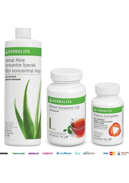 Muhteşem Üçlü Set 1 Çay 100 gr + 1 Aloevera ­+ 1 Thermo