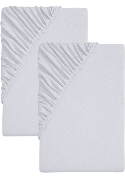 2'li 100x200 cm Tek Kişilik Lastikli Fitted Penye Çarşaf