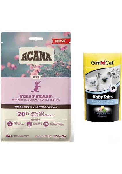 First Feast Kitten Yavru Kedi Maması 340 gr + Baby Tabs Ödül