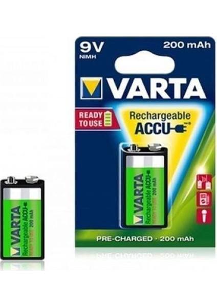 9 Volt 200MAH Şarj Edilebilir 9 Volt Kare Pil