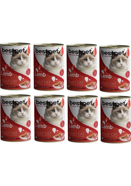 Best Pet Kuzu Etli Kedi Konservesi 400 gr 24 Adet