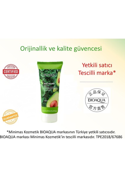 Avokadolu Nemlendirici Aydınlatıcı Niacinamide Yüz Temizleyici 100 gr