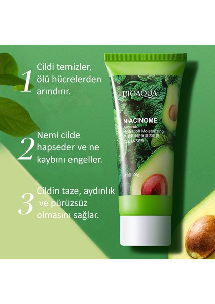 Avokadolu Nemlendirici Aydınlatıcı Niacinamide Yüz Temizleyici 100 gr