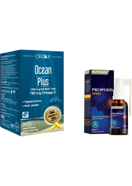 Ocean Plus 1200 Mg 50 Kapsül + Nutraxin Propolis Sprey 30 ml
