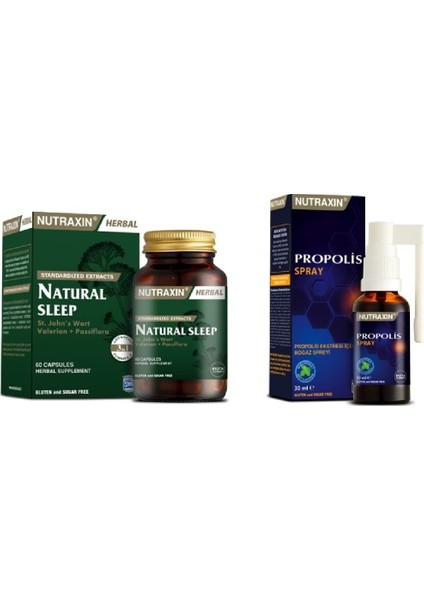 Naturel Sleep 60 Kapsül + Propolis Spray 30 ml