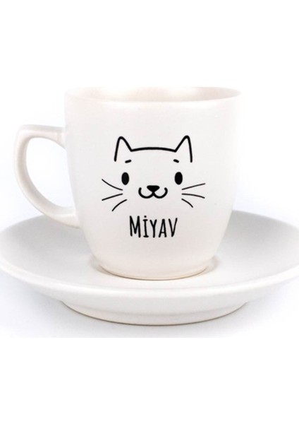 Miyav Krem Türk Kahvesi Fincanı