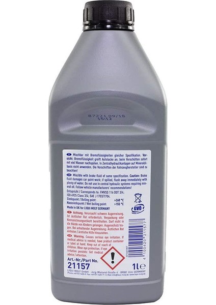 Dot 4 Fren Hidroliği 1000 ml 21157