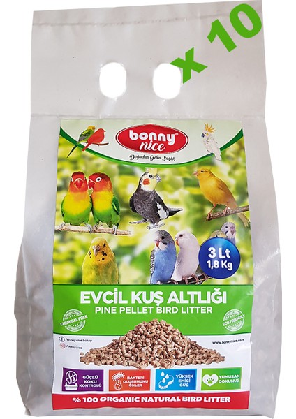 Kuş Kumu Kanarya Muhabbet Papağan Bülbül Kafes Altlığı 2 kg 4 L x 10 Paket fiyatları