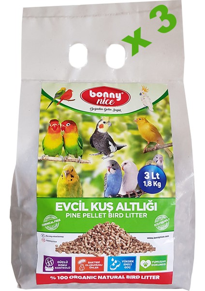 Kuş Kumu Kanarya Muhabbet Papağan Bülbül Kafes Altlığı 2 kg 4 L x 3 Paket fiyatları
