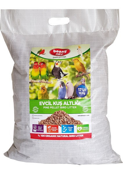 Kuş Kumu Kanarya Muhabbet Papağan Bülbül Kafes Altlığı 10 kg 20 L x 4 Paket