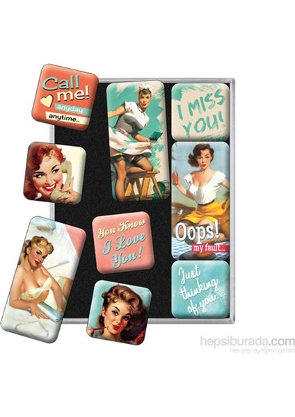 Nostalgic Art Say It Nice Slogans Magnet Set 9 Parça