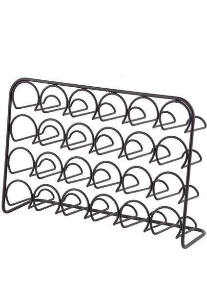 Teknotel Metal 24'lü Tuzluk Baharatlık Organizer Stand Mat Siyah MG029