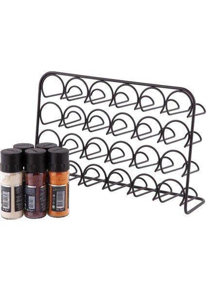 Teknotel Metal 24'lü Tuzluk Baharatlık Organizer Stand Mat Siyah MG029 fiyatları