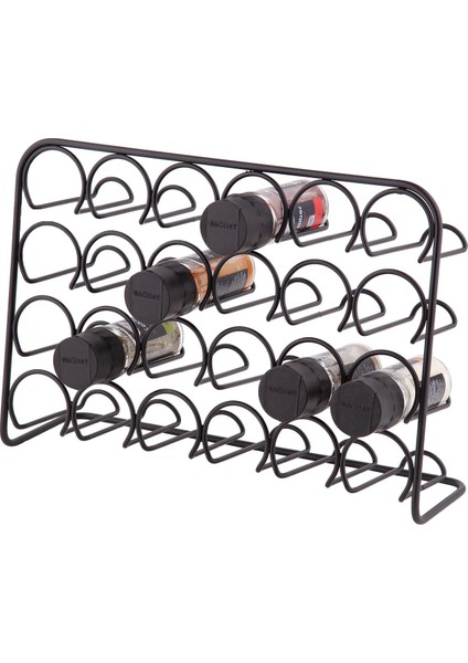 Teknotel Metal 24'lü Tuzluk Baharatlık Organizer Stand Mat Siyah MG029 modelleri