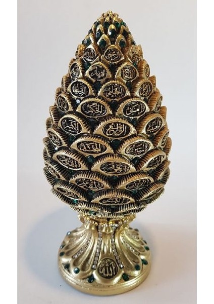 Kozalak Biblo Altın Az Taşlı Yeşil