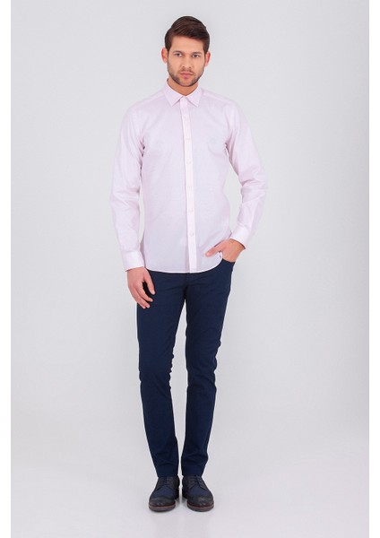 Erkek Pembe Slim Fit Gömlek