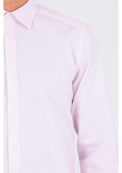 Erkek Pembe Slim Fit Gömlek