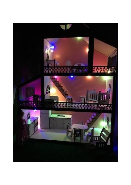 Işıklı ve Bahçeli Ahşap Barbie Oyun Evi Bebek fiyatları