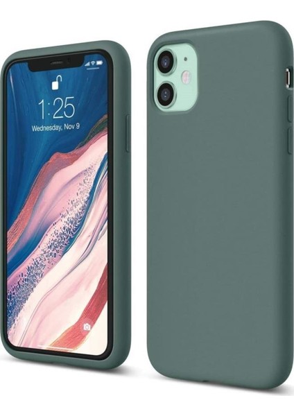 Apple iPhone Xr Lansman Silikon Kılıf Koyu Yeşil