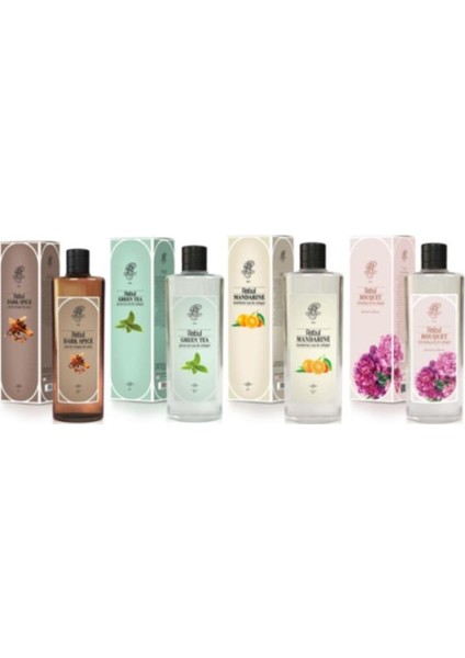 Kolonya Karma Set 270 ml x 4 - Dark Spice + Green Tea + Mandarine + Buket