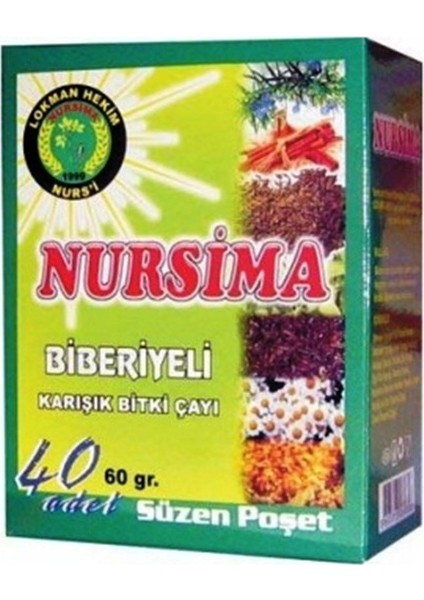 Biberiyeli Karışık Bitki Çayı 40 Adet Süzen Poşet