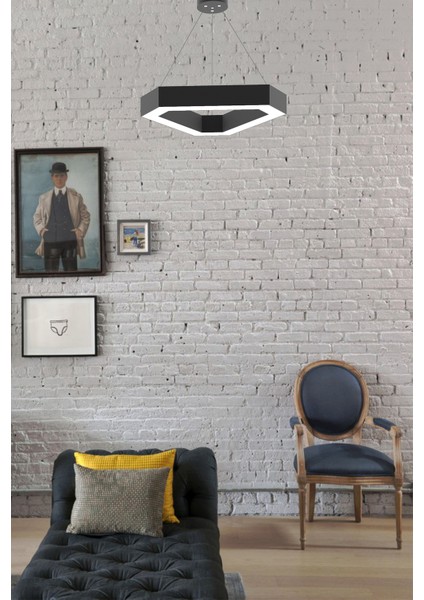 Hegza Lighting Fetta (Siyah Kasa, Beyaz Işık) Ledli Modern Avize