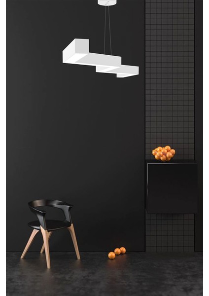 Hegza Lighting Zigzag ( Beyaz Kasa, Beyaz Işık ) Ledli Modern Avize