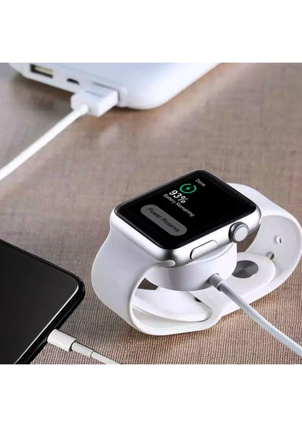 Apple Watch Uyumlu + Lightning 2in1 Masaüstü Manyetik Şarj Kablosu 1.2m indirimleri