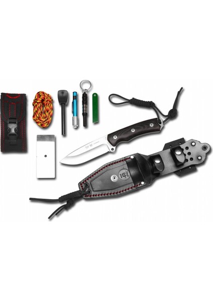 140-MK Chaman Mikarta Sap Bıçak Survival Kit