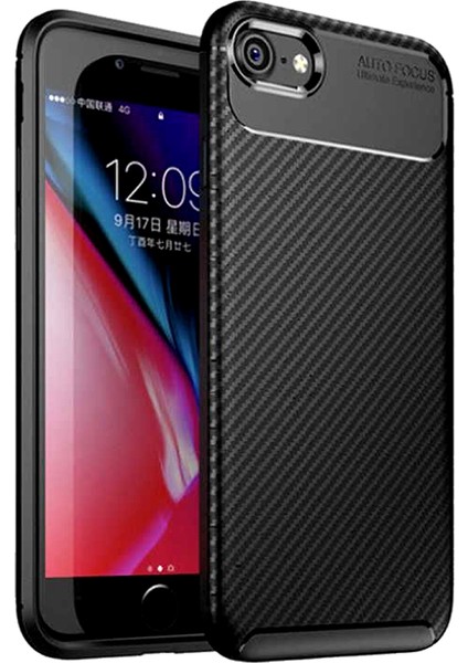 Apple iPhone 6 Plus Karbon Desenli Negro Silikon Kılıf Siyah