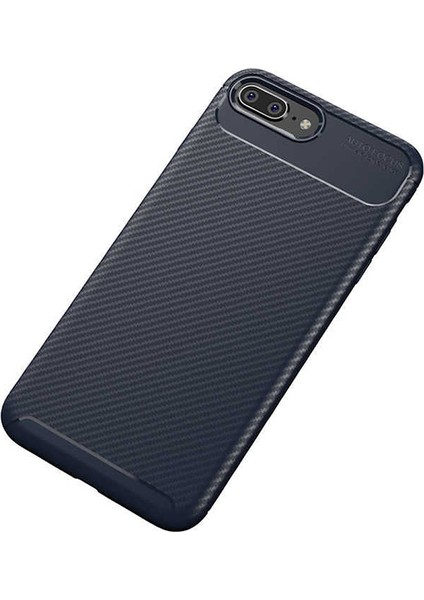 Apple iPhone 8 Karbon Desenli Negro Silikon Kılıf Lacivert
