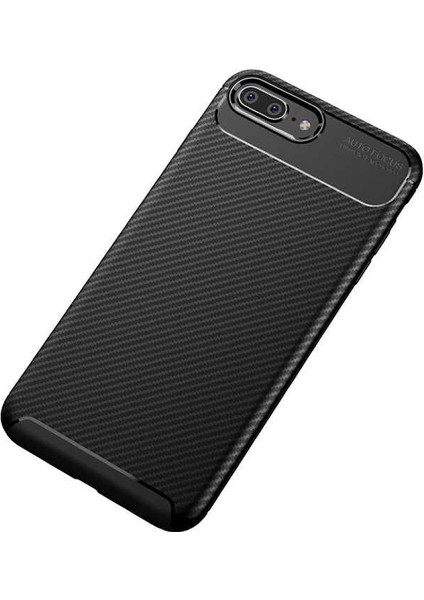 Apple iPhone 7 Plus Karbon Desenli Negro Silikon Kılıf Siyah