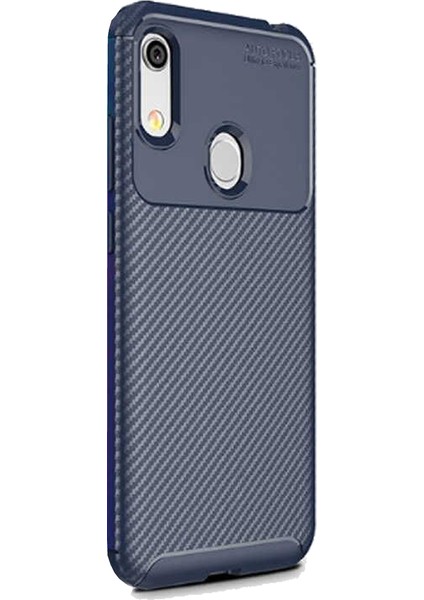 Huawei Y6 2019 Karbon Desenli Negro Silikon Kılıf Lacivert