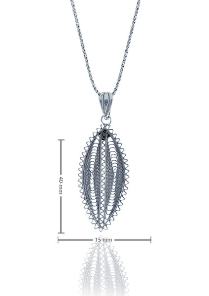 Çekik Model Oksitli Telkari Gümüş Kolye modelleri