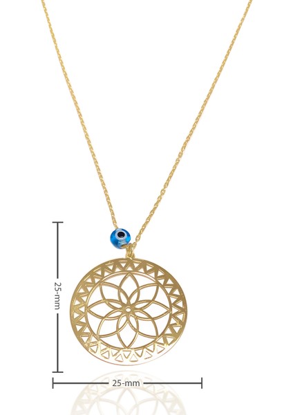 Yaşam Çiçeği Nazar Boncuklu Altın Kaplama Gümüş Kolye fiyatları