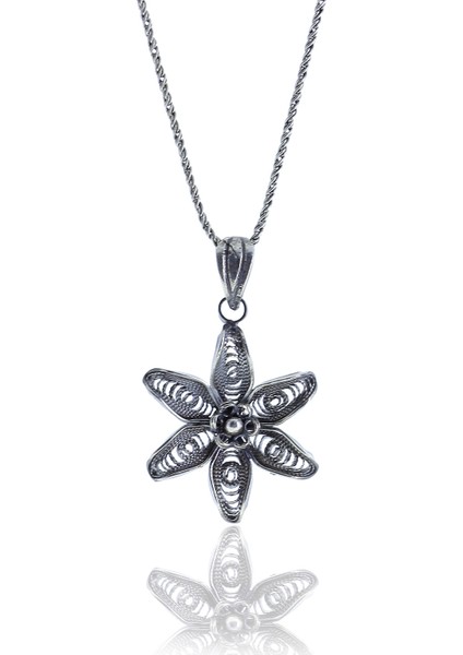 Deniz Yıldızı Model Oksitli Telkari Gümüş Kolye