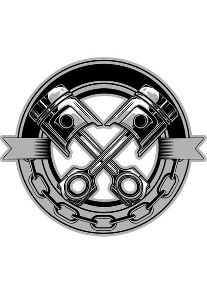 Motosiklet Motor Piston Sticker 00384
