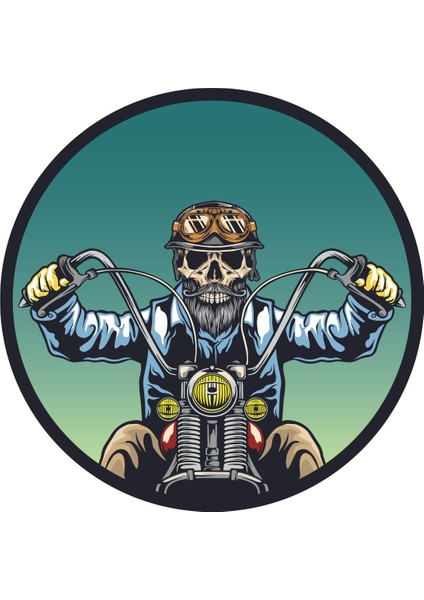 Motorcu Kurukafa Kurukafa Kuru Kafa Sticker 00385